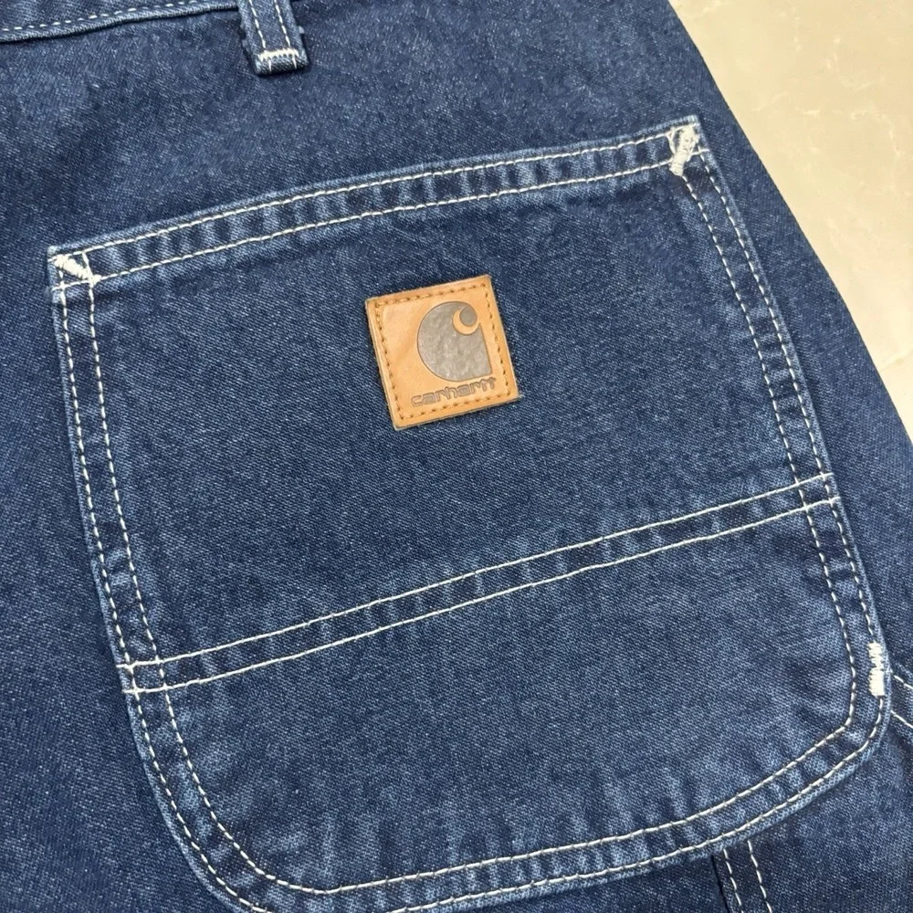 Vintage Carhartt B28 Jean Shorts Men's 38 NEW Blue Carpenter Jorts Y2K Skater